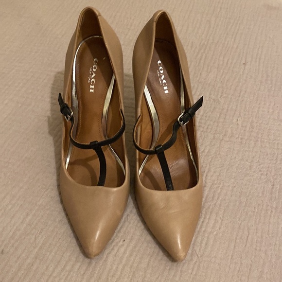 COACH BROWN  LEATHER HEELS. Size 7.5 - Picture 9 of 10
